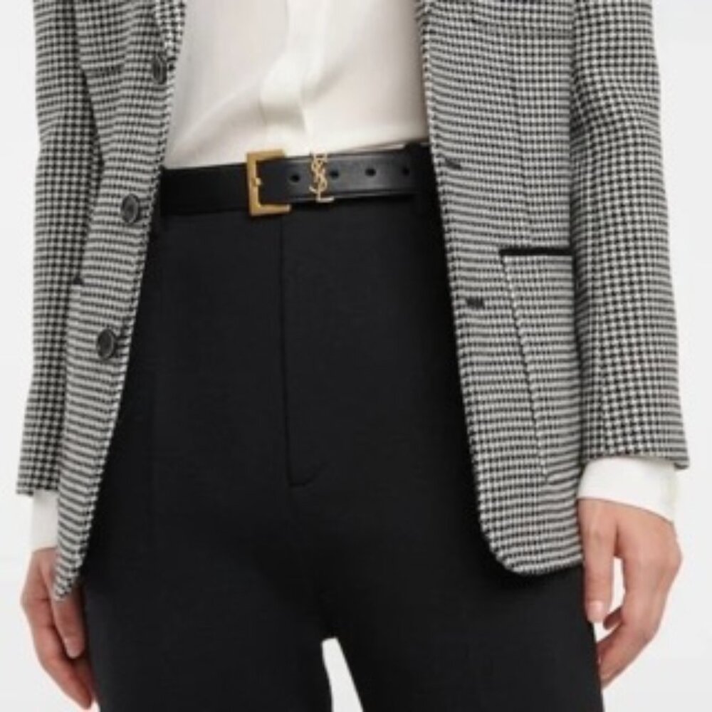 YSL Belt in Smooth Calfskin Black